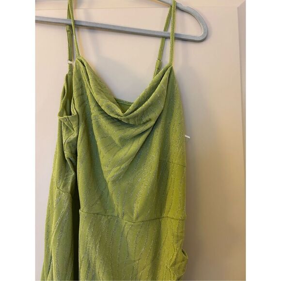 NEW Lime Green Cocktail Sequin Ruched Bodycon Formal Prom Dress 16W - Picture 3 of 8